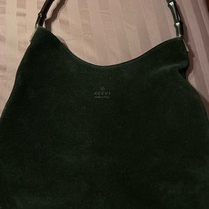 Authentic Gucci Bamboo Black Suede Bag